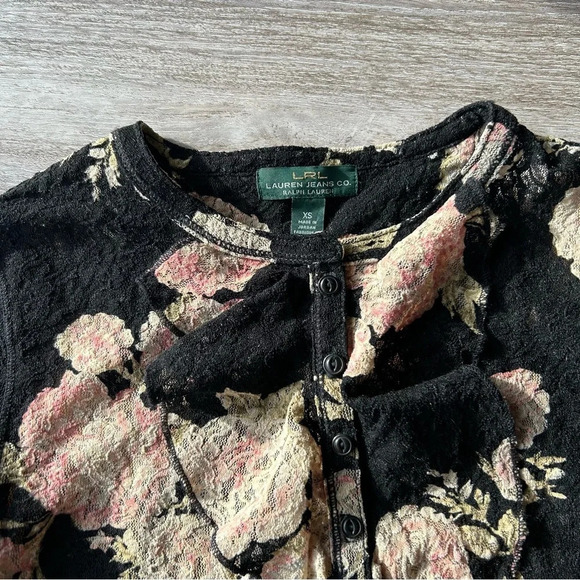 Ralph Lauren Floral Print Lace Stretch Blouse - Picture 5 of 15